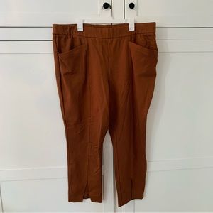 Ava & Viv Brown Pull On Straight Split Front Pants Size 2X